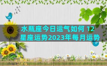 水瓶座今日运气如何 12星座运势2023年每月运势